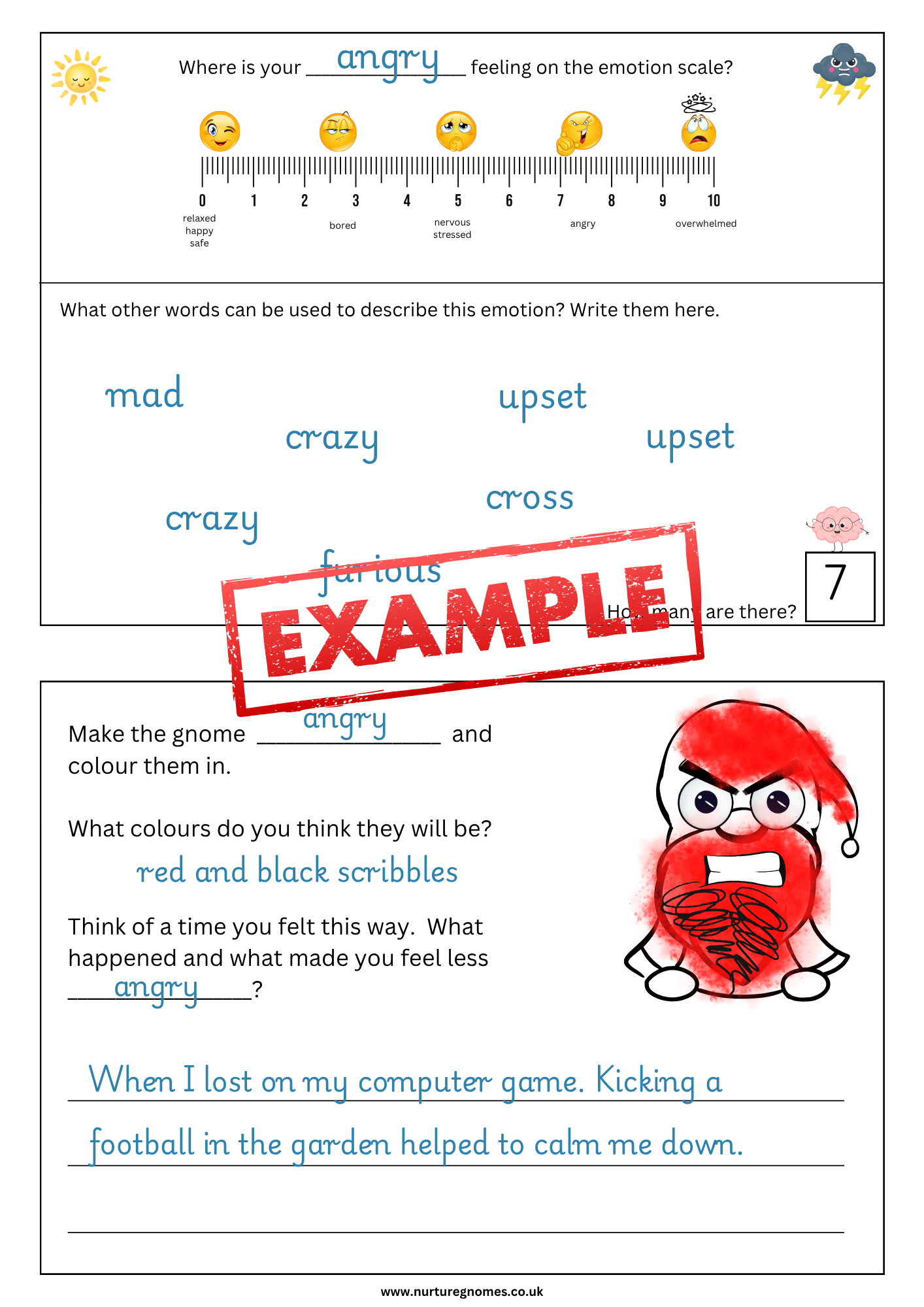PDF - Emotions Worksheets