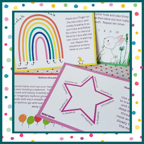 Set of 4 Mindfulness Breathing Cards